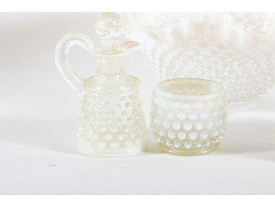 Vintage Opalescent White Hobnail & Milk Glass Items