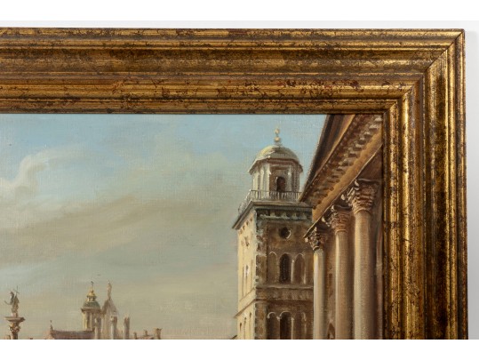 Jan Rawicz (Polish, 19th Century) Warsaw Oil On Canvas Landscape Painting 