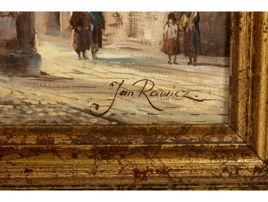 Jan Rawicz (Polish, 19th Century) Warsaw Oil On Canvas Landscape Painting 