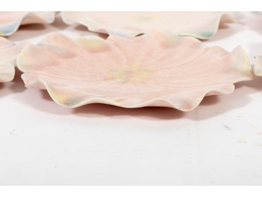 Six Porcelain Lotus Flower Plates