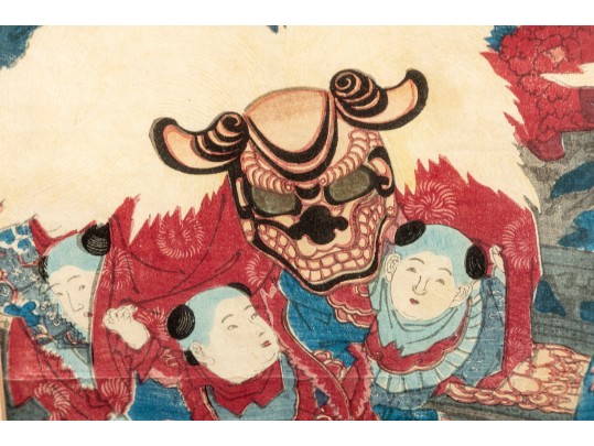 1890's Chikanobu Yoshu (Japanese, 1838 - 1912) Ukiyo-e Woodblock Print