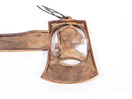 George Washington Brass Hatchet Plaque