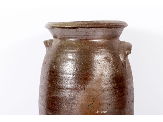Cylindrical Alkaline Glazed Three Gallon Stoneware Jar