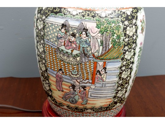 19th Century Chinese Famille Verte Table Lamp