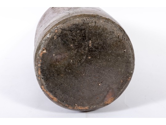 Cylindrical Alkaline Glazed Three Gallon Stoneware Jar