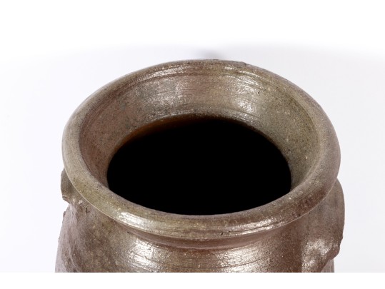 Cylindrical Alkaline Glazed Three Gallon Stoneware Jar