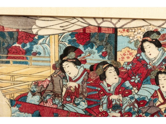 1890's Chikanobu Yoshu (Japanese, 1838 - 1912) Ukiyo-e Woodblock Print