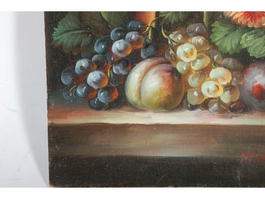 Signed Oil On Board Floral Still Life