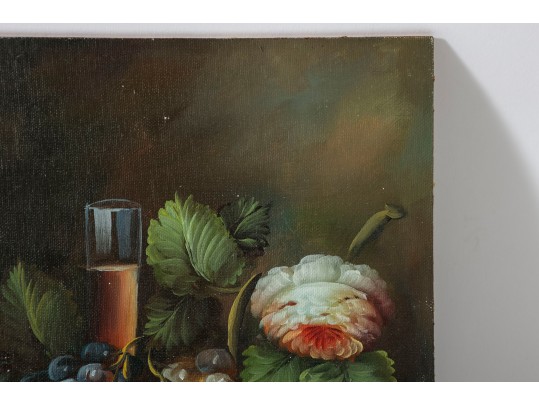 Signed Oil On Board Floral Still Life