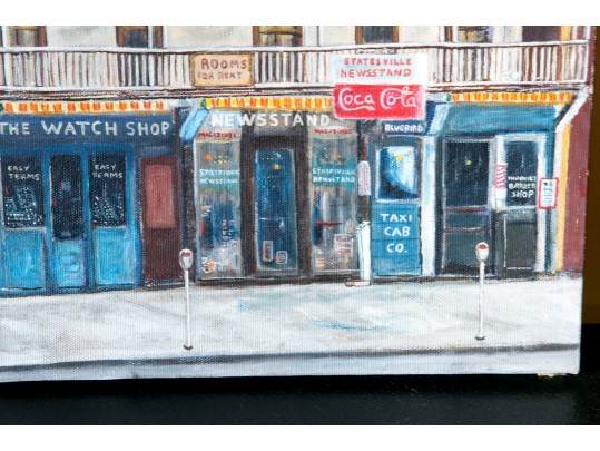 1953 George Perry Statesville North Carolina Pastel On Canvas Locale Painting