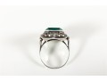 Sterling Silver Green Onyx And Marcasite Ring (Size 6)