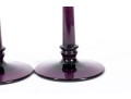 Vintage Amethyst Glass Footed Candle Holders