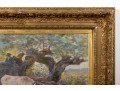 Henry Singlewood Bisbing (American, 1849 - 1933) Ox Cart Landscape Original Oil Painting C. 1880