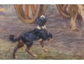 Henry Singlewood Bisbing (American, 1849 - 1933) Ox Cart Landscape Original Oil Painting C. 1880