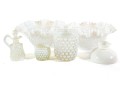 Vintage Opalescent White Hobnail & Milk Glass Items