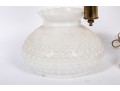 White Hobnail Depression Glass Student Lamp And Shades