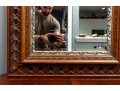 Ornate Chestnut Beveled Glass Wall Mirror