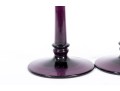 Vintage Amethyst Glass Footed Candle Holders