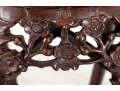 Tall 19th Century Chinese Carved Rosewood & Marble Plant Stand