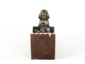 Brass Sphinx Wood & Marble Doorstop