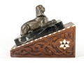 Brass Sphinx Wood & Marble Doorstop