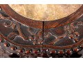 Tall 19th Century Chinese Carved Rosewood & Marble Plant Stand