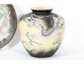 Three Pieces Of Vintage Dragon Ware Pottery
