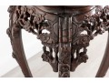 Tall 19th Century Chinese Carved Rosewood & Marble Plant Stand