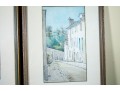 Early 1900's Pair Of Signed Watercolor Urban Landscapes 