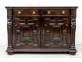 Large Antique Gilded Age Oak Jacobean Buffet 