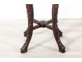Tall 19th Century Chinese Carved Rosewood & Marble Plant Stand