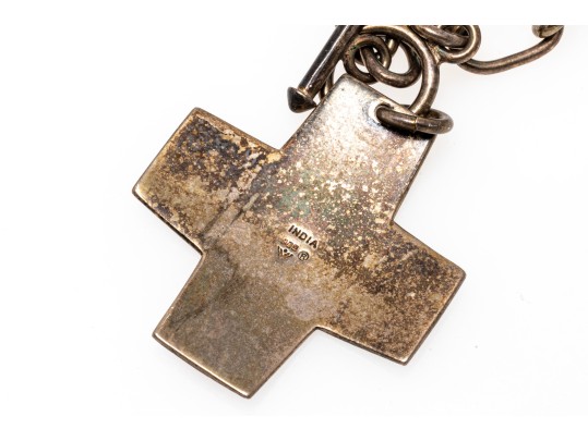 Bold Sterling Cross Pendant Necklace
