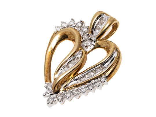 Romantic 10K Diamond Set Pendant