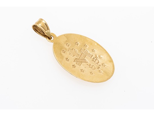 14k Yellow Gold Classic Oval Miraculous Medal