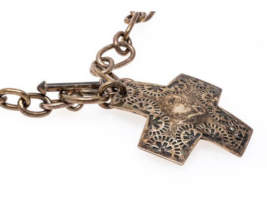 Bold Sterling Cross Pendant Necklace