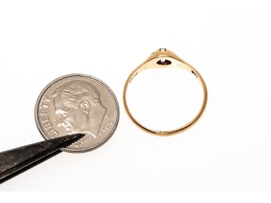 Vintage 14K And White Sapphire Ring, Size 6