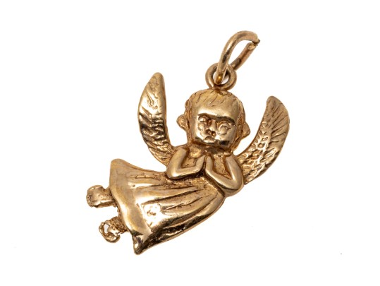 14K Charming Cherub Pendant
