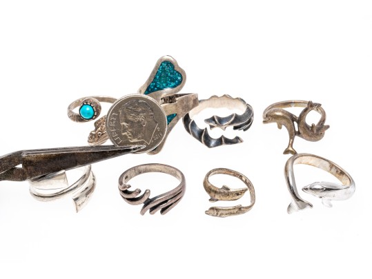 Sterling Silver Fun Lot Of Assorted Bypass Style Rings