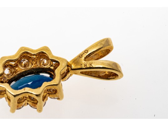 Petite 18K Sapphire And Diamond Pendant