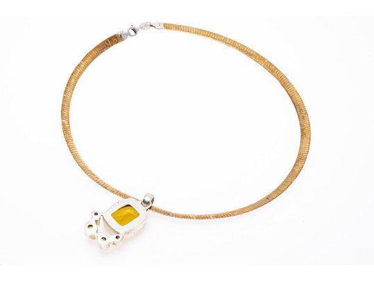 Colorful Zirconia Set Sterling Pendant Necklace