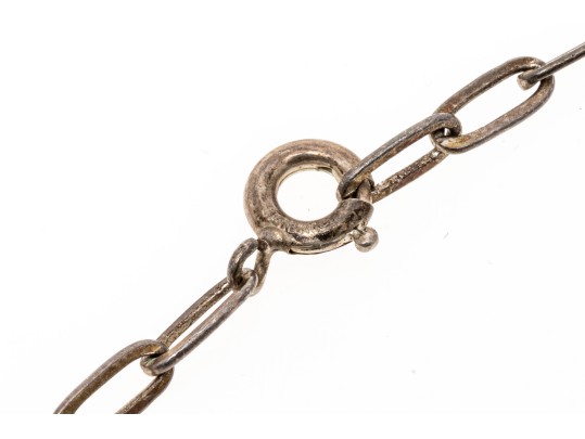 Sterling Silver And Agate Pendant Necklace