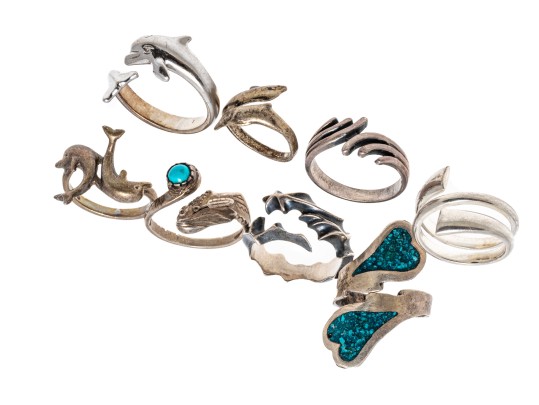 Sterling Silver Fun Lot Of Assorted Bypass Style Rings