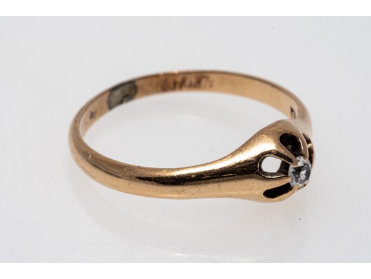 Vintage 14K And White Sapphire Ring, Size 6