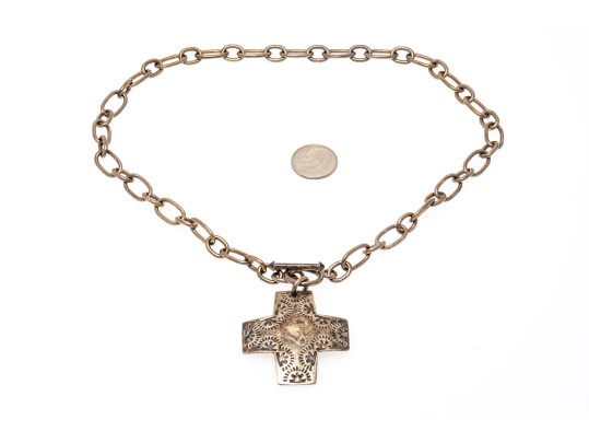Bold Sterling Cross Pendant Necklace