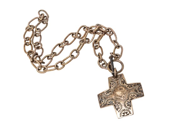 Bold Sterling Cross Pendant Necklace