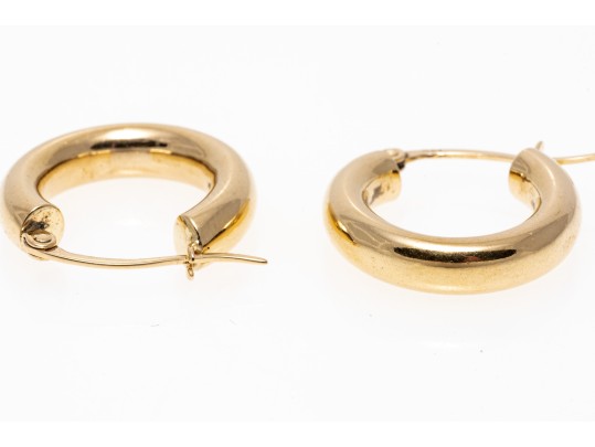 Simple 14K Polished Hoop Earrings