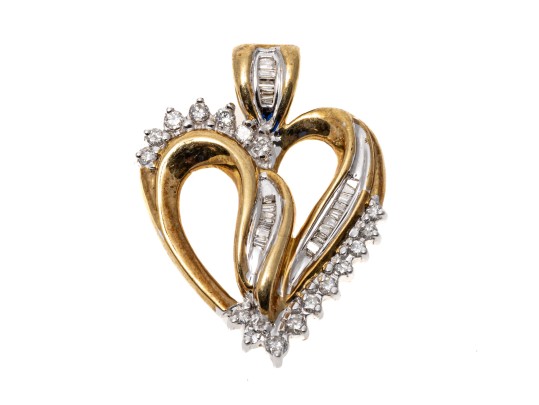 Romantic 10K Diamond Set Pendant