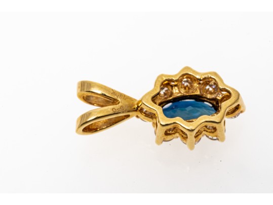 Petite 18K Sapphire And Diamond Pendant