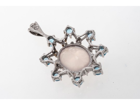 Chearful 10K Chalcedony And Topaz Pendant