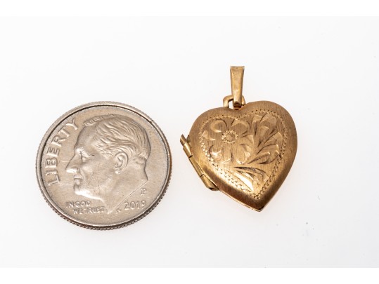 Romantic 10K Heart Locket Pendant